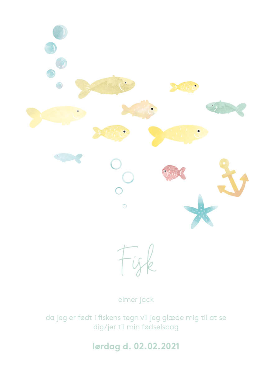 Invitationer - Fisk Dreng